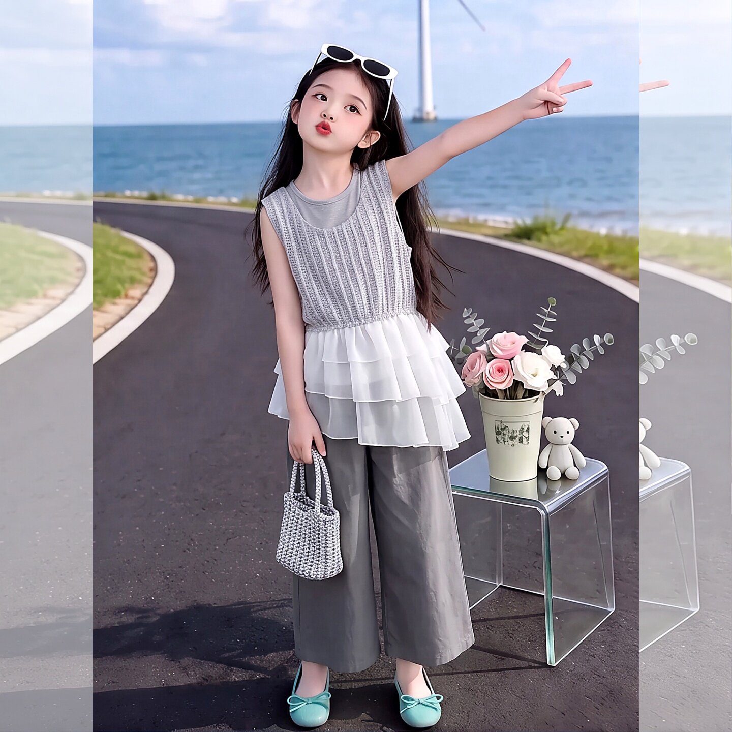 女童套装夏季2026新款女童时尚洋