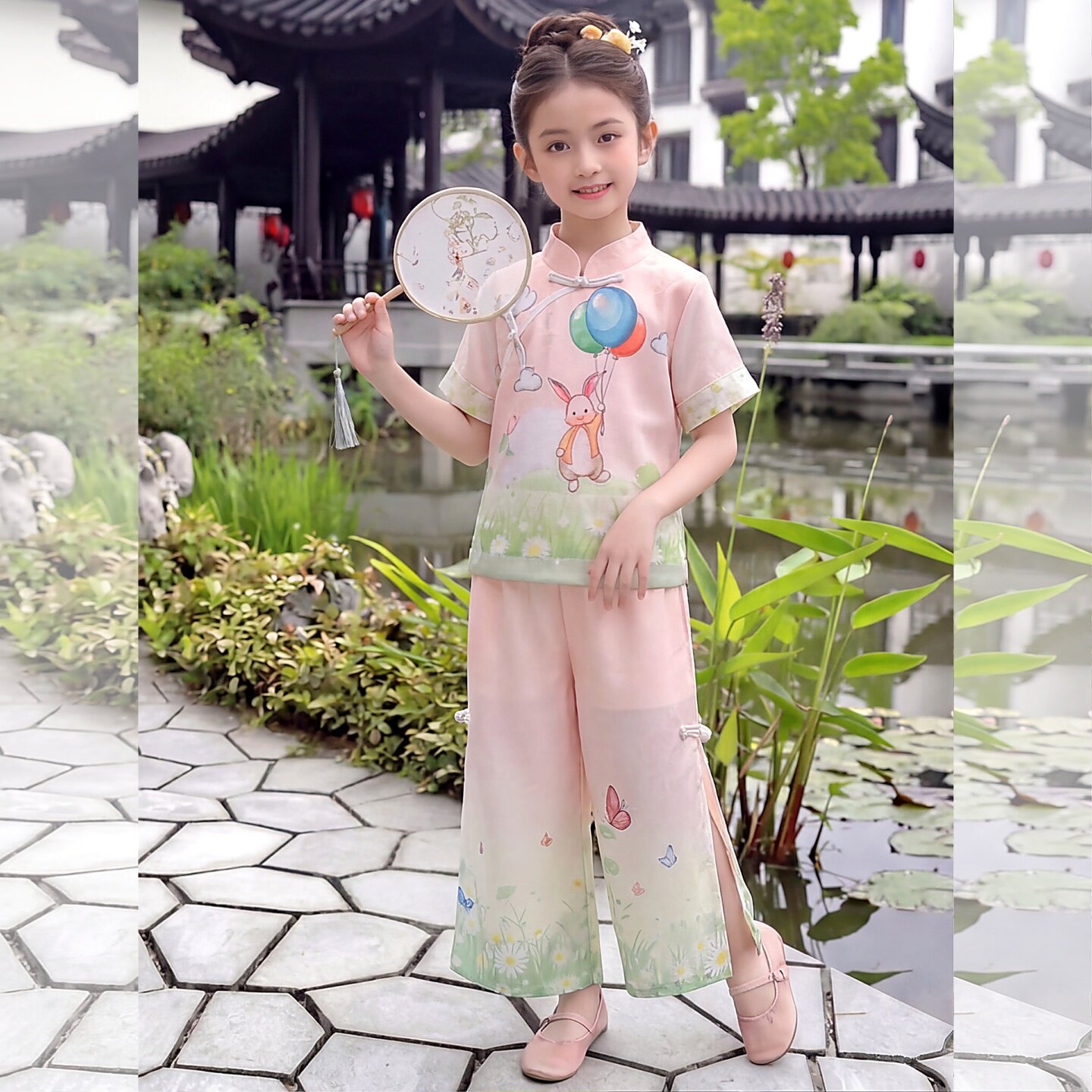 汉服女童夏装套装国风童装2026新