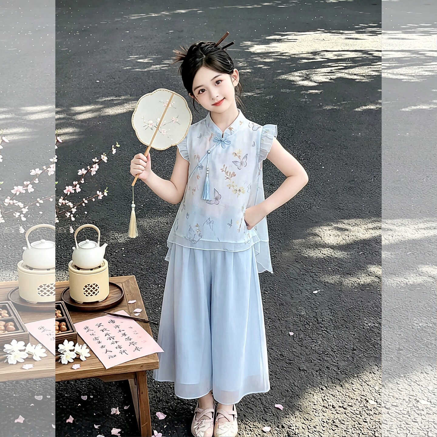 女童唐装26新款女孩夏季薄款国风