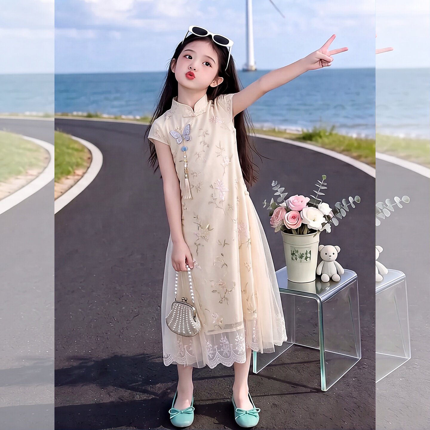 2026夏新中式女童改良旗袍连衣裙