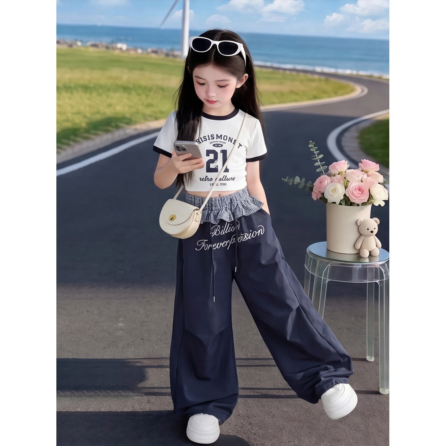 女童潮酷穿搭夏装大儿童爵士舞