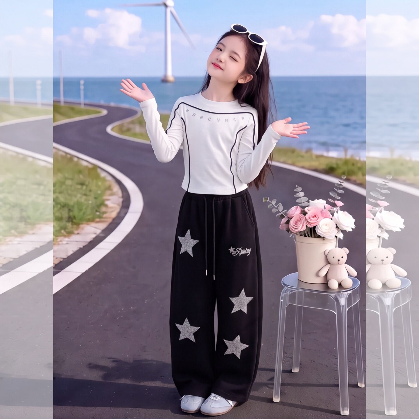 女童裤子秋装套装2026新款儿童秋