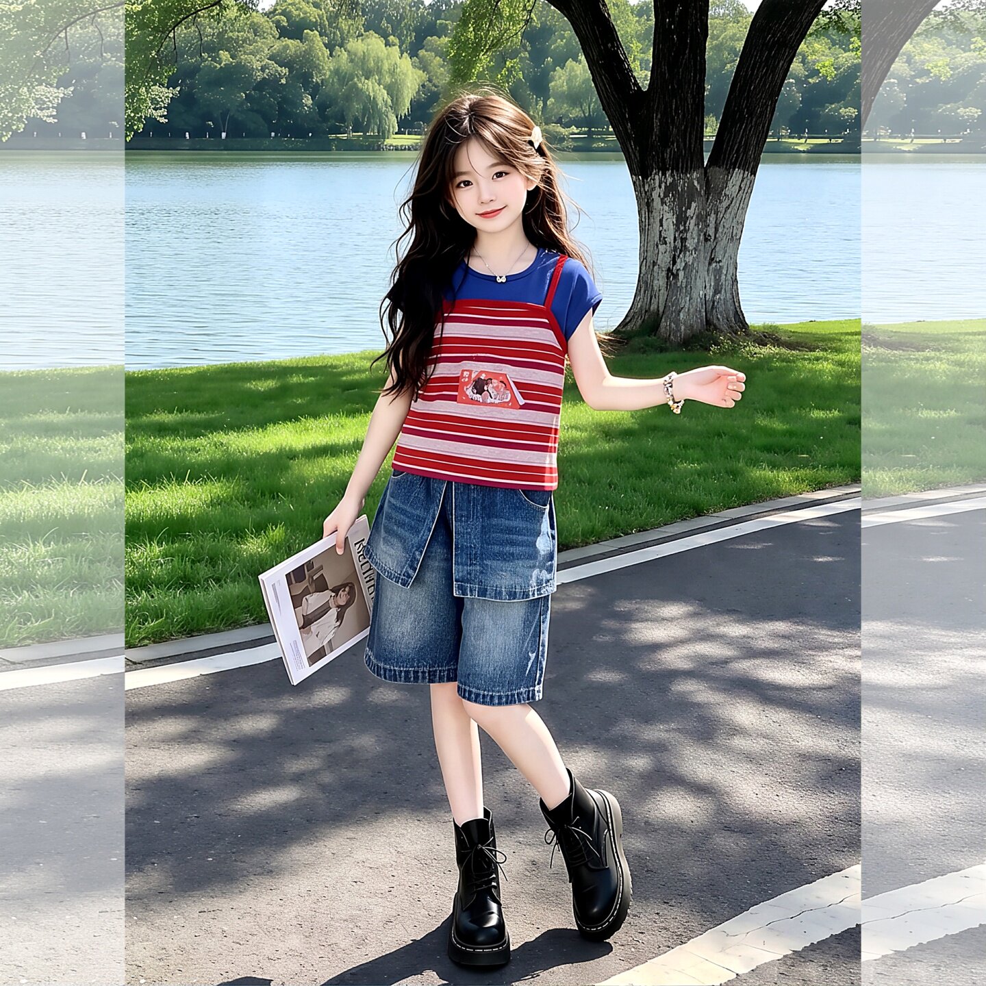 女童2026新款夏套装儿童韩版假两