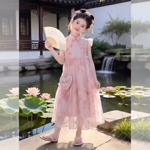 女童夏季连衣裙2026新款儿童时髦洋气国风中式汉服裙女孩夏装裙子