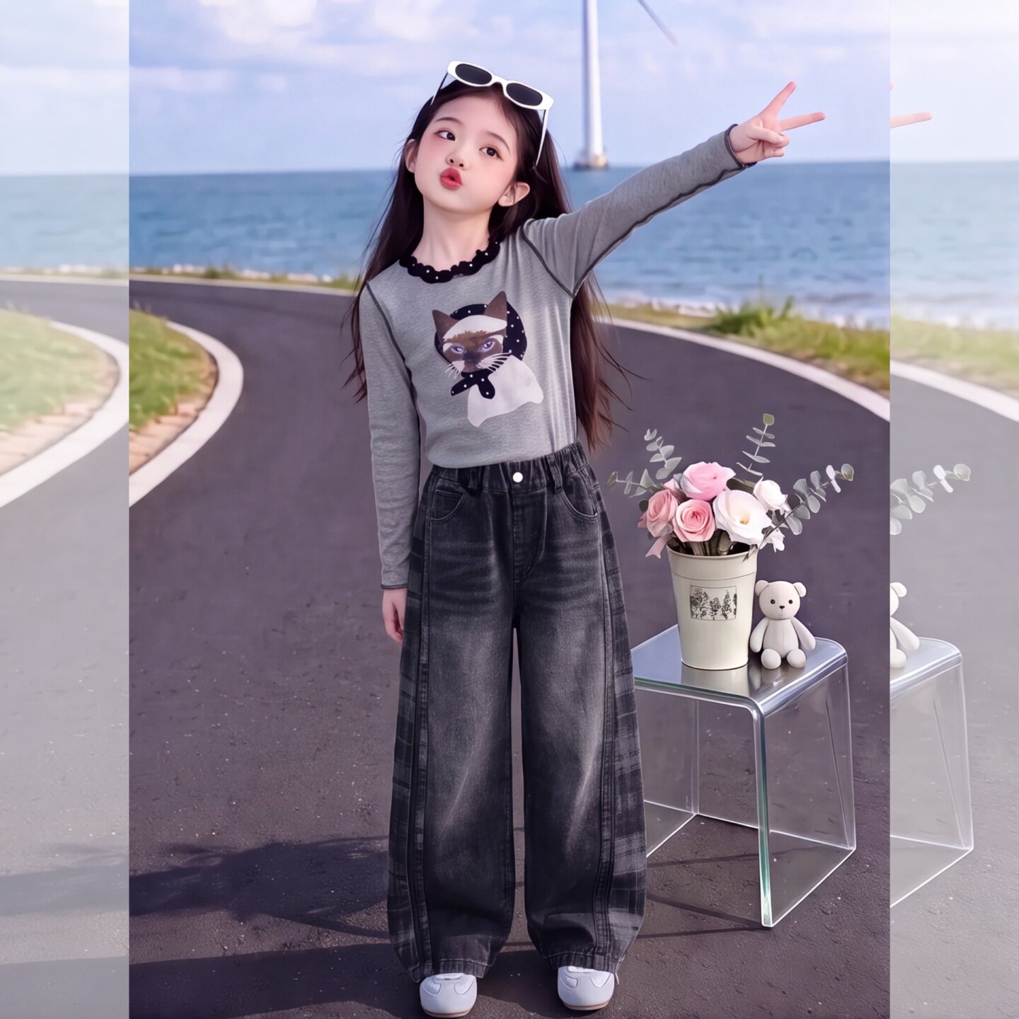 女童裤子打底衫秋2026新款洋气大