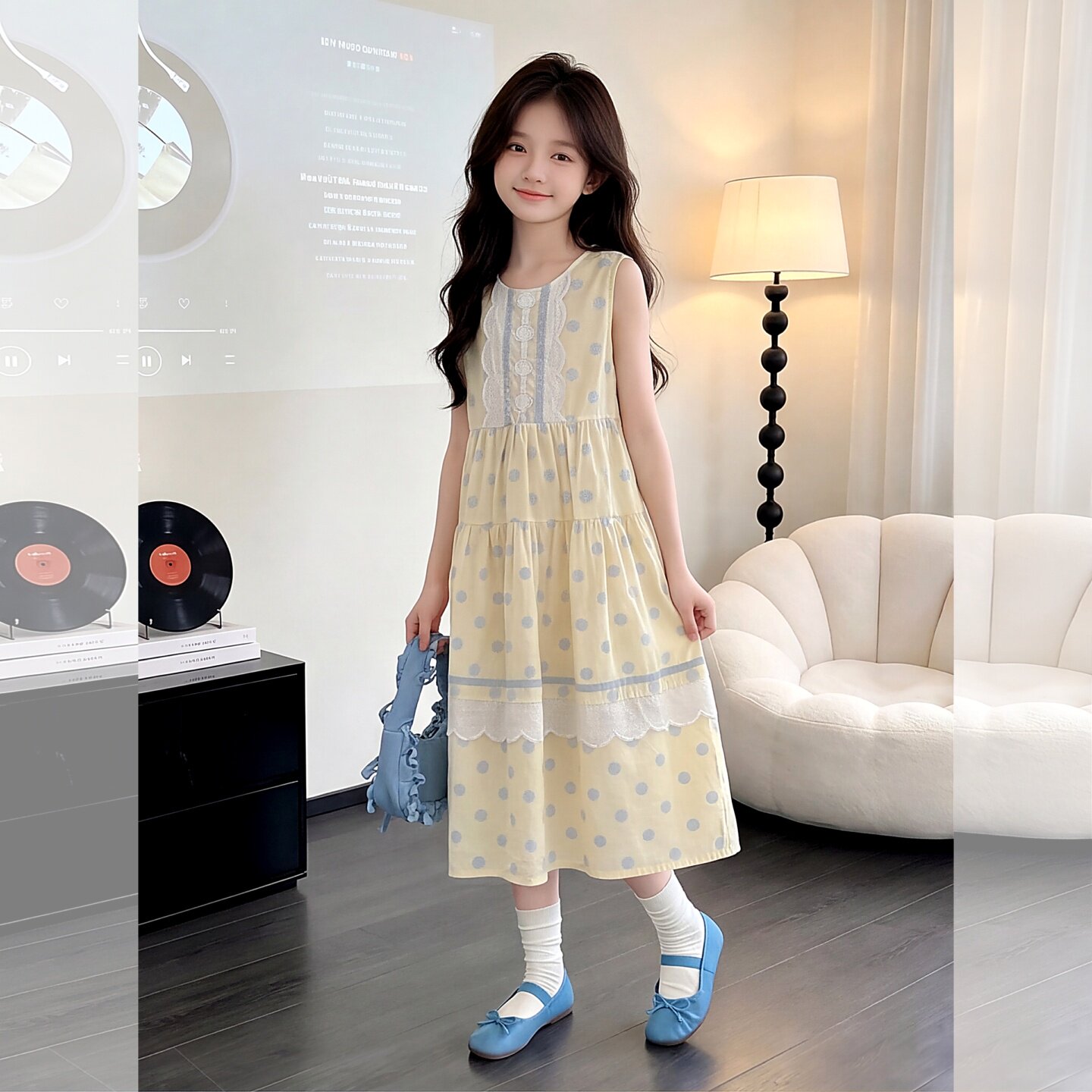 女童清新风连衣裙夏装2026新款女