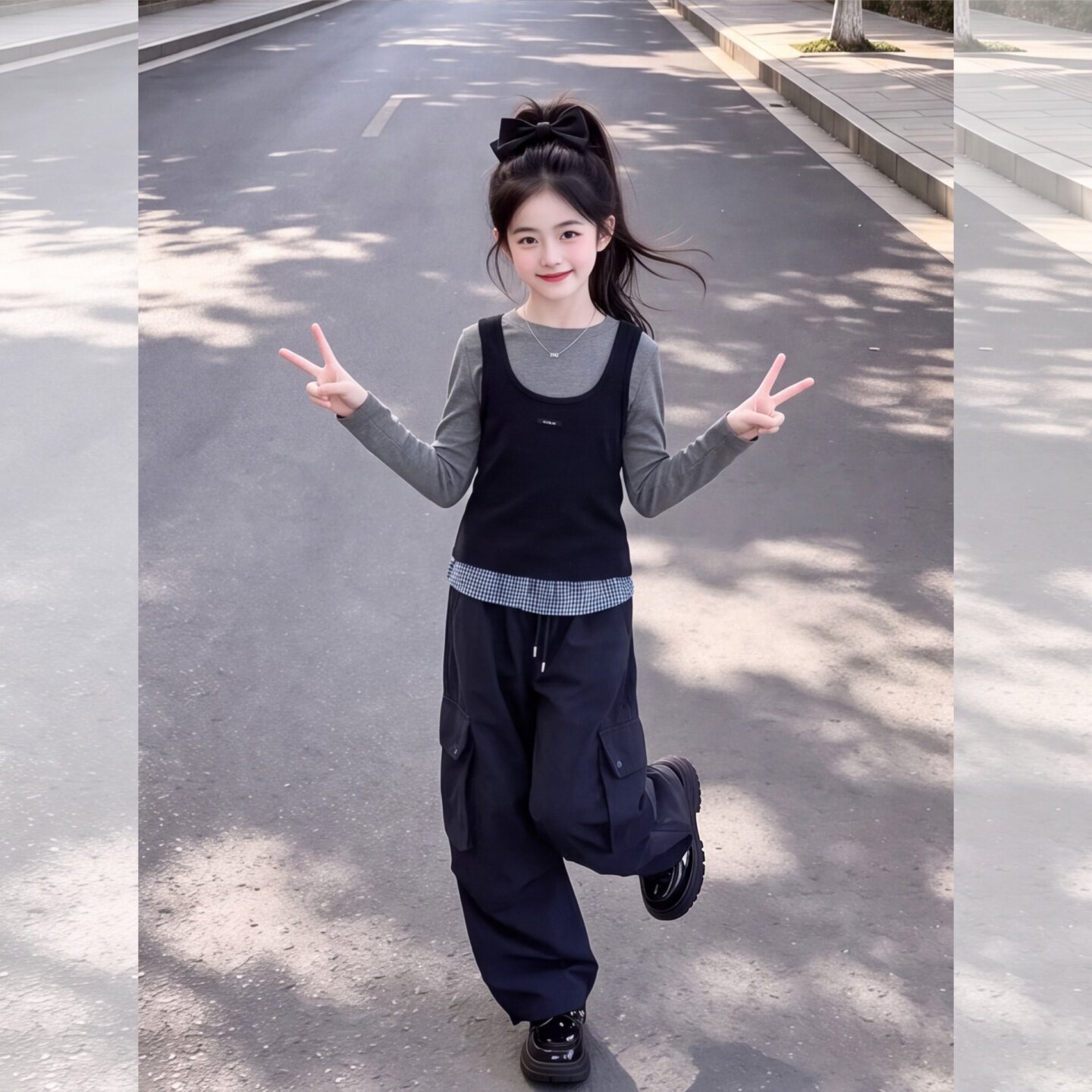 女童秋装套装2026韩系时髦洋气儿