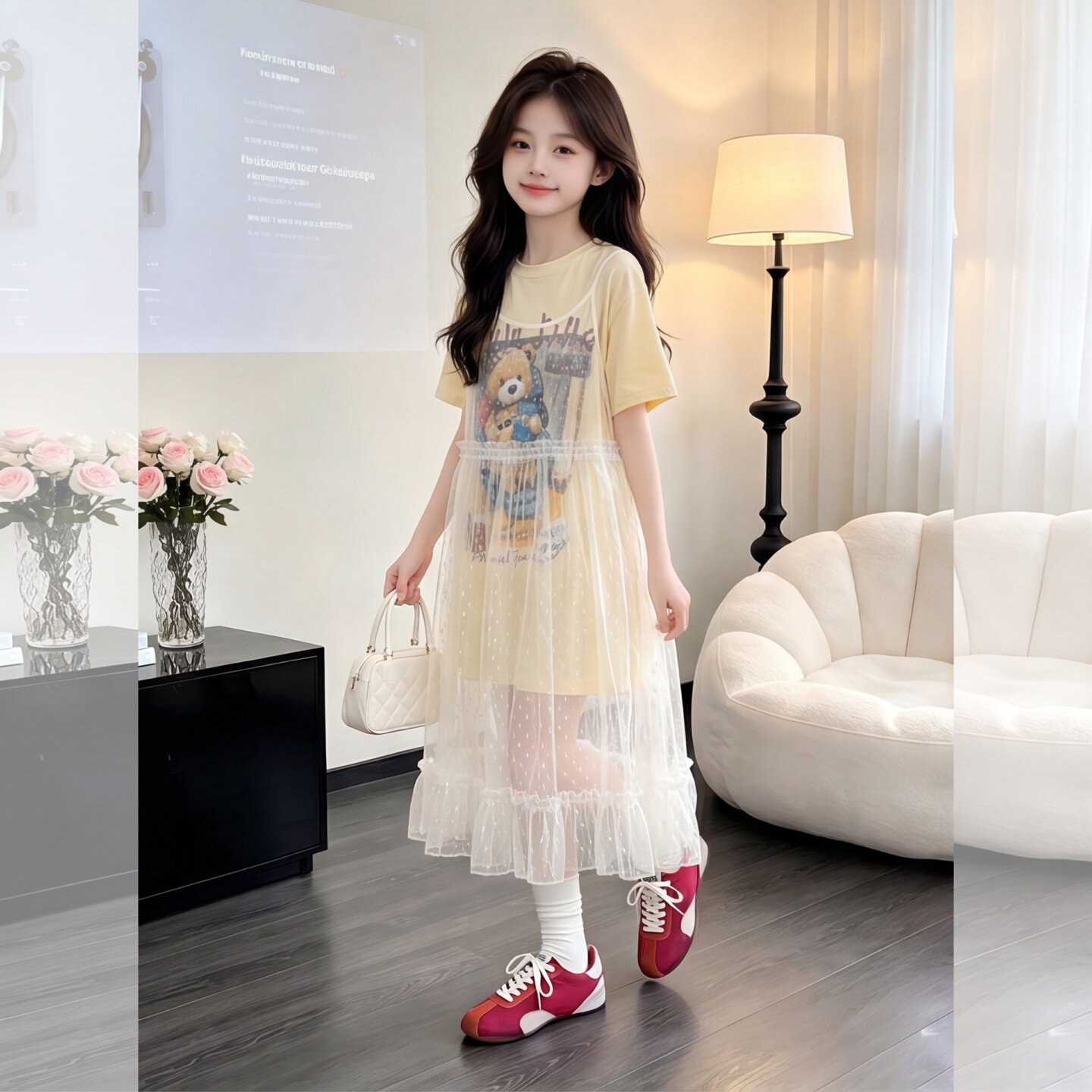 女童夏季连衣裙2026新款高级感独特漂亮公主裙中大童夏装裙子套装