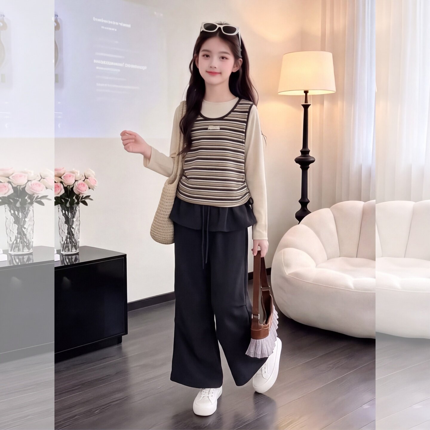 女童秋季装巨好看套装2026新款韩