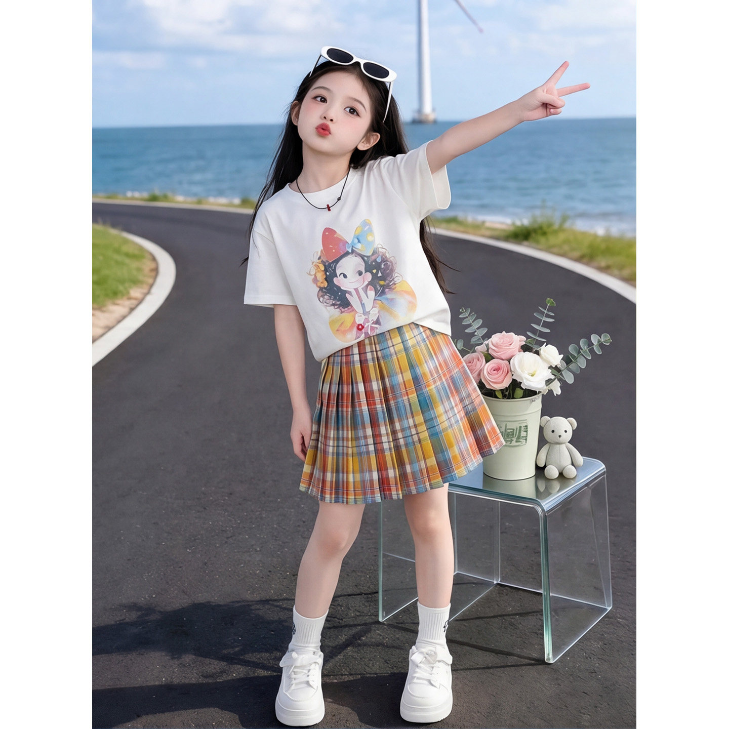 女童套装夏季2026新款儿童多巴胺