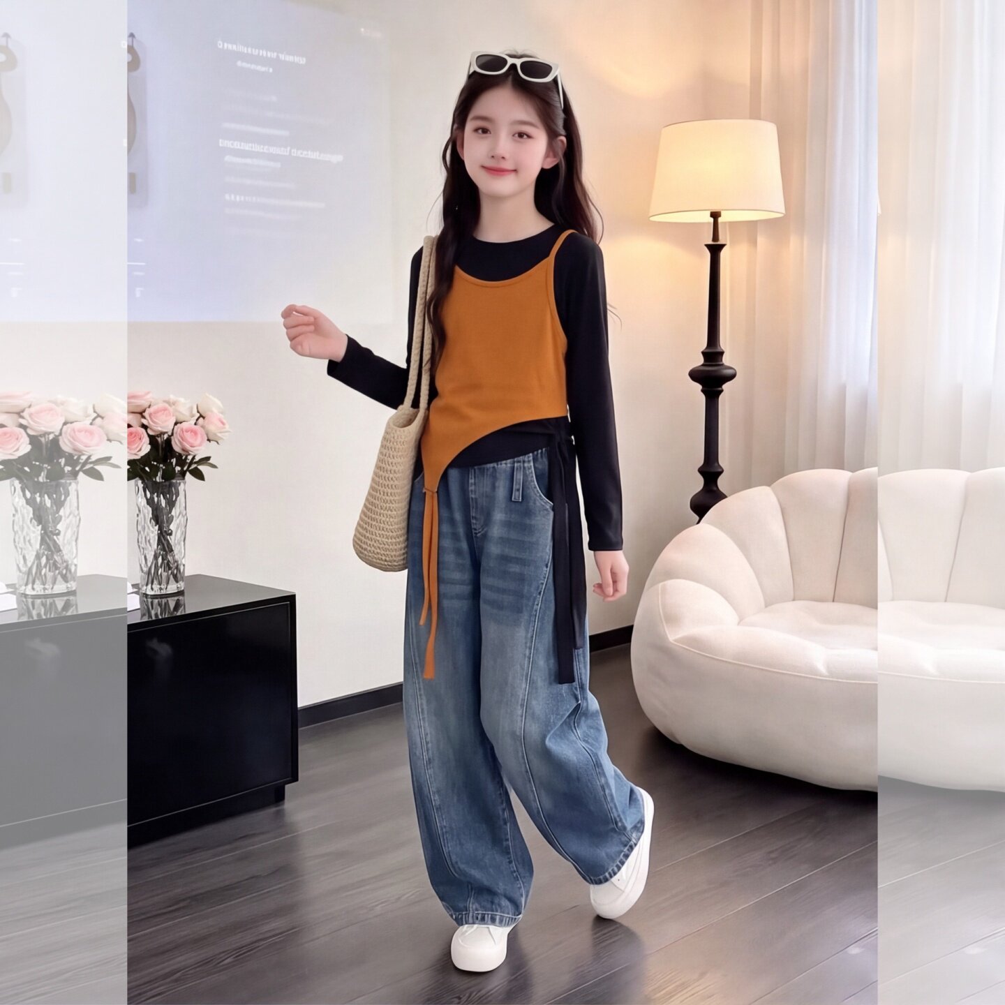 女童套装2026秋季新款儿童韩版撞