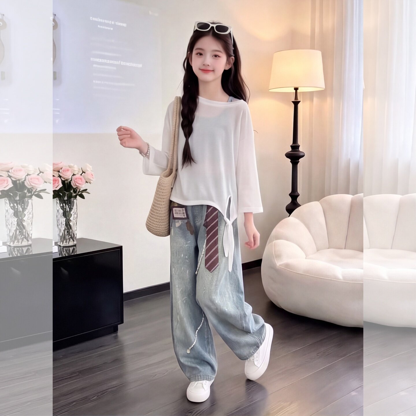 女童牛仔裤2026新款秋季中大童直