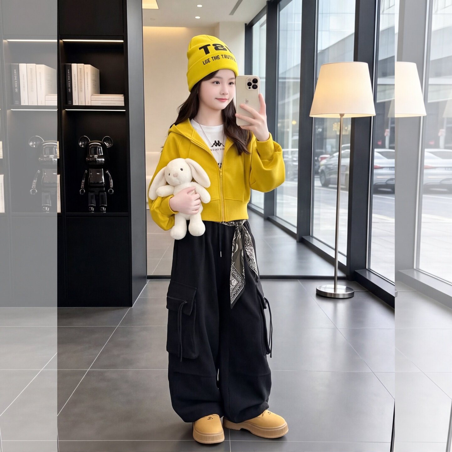 女童春秋新款卫衣工装裤两件套