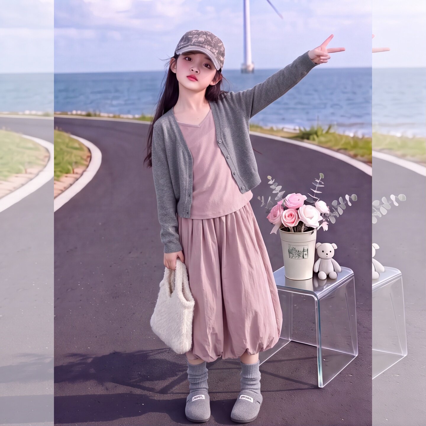 女童套装秋季2026新款洋气儿童假
