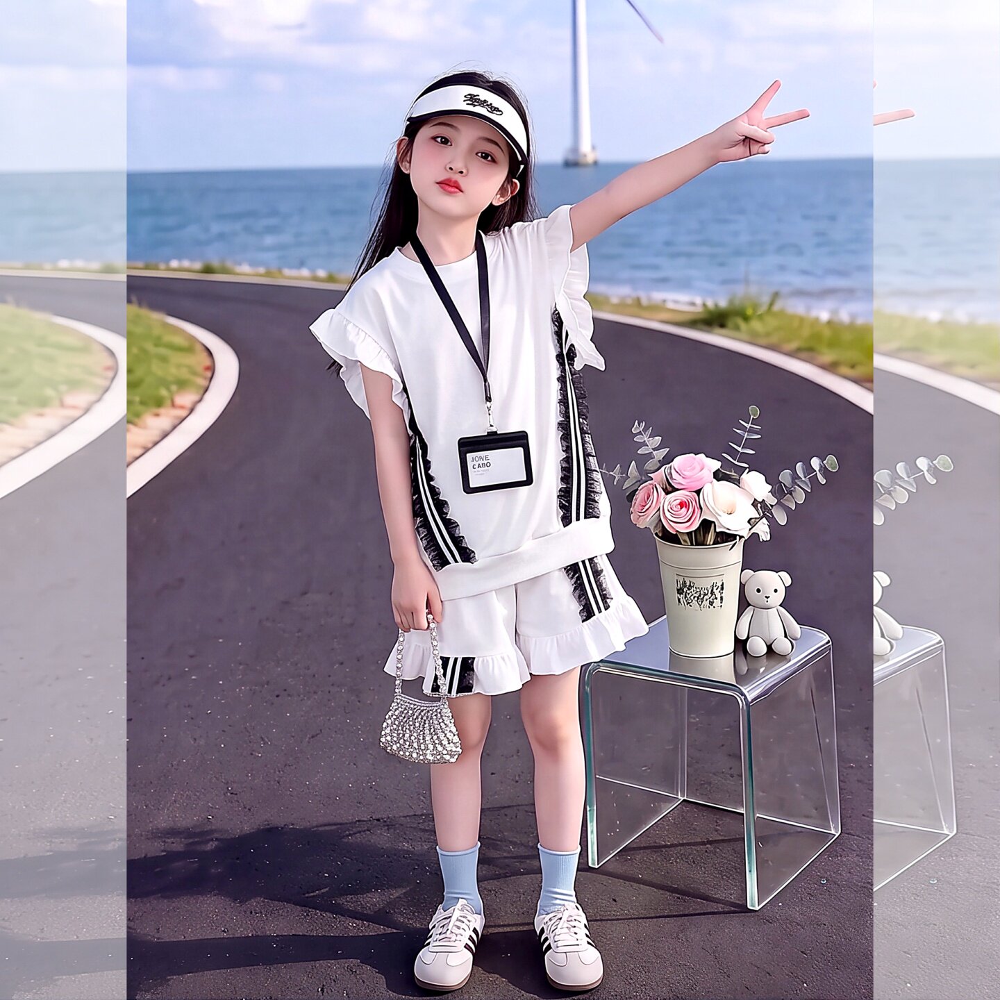 女童夏季运动风两件套2026新款中