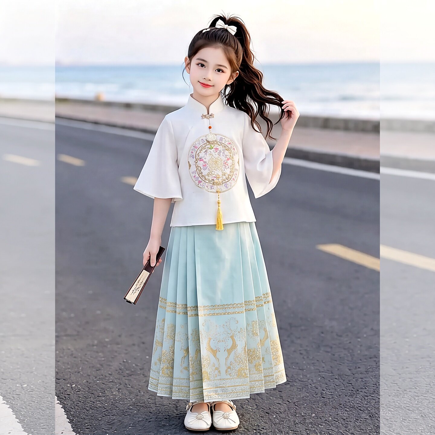 儿童汉服夏季薄款女童唐装新中式