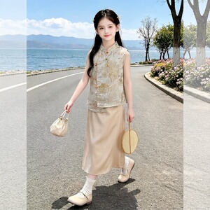 古风绝美汉服女童套装新中式国风