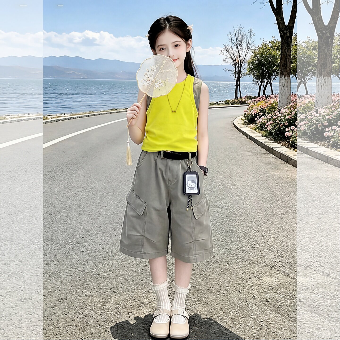 撞色叠穿真两件背心女童2026夏季