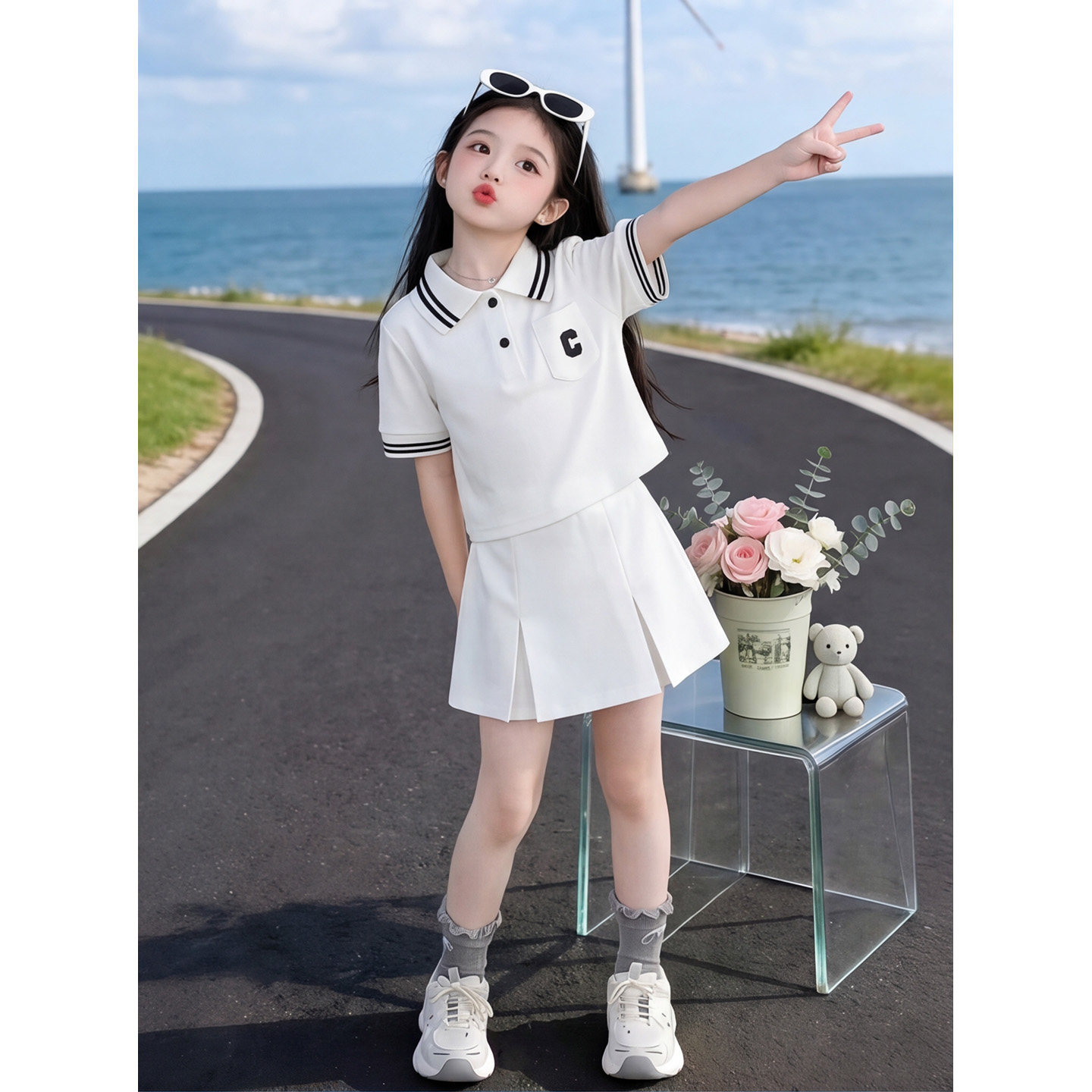 女童夏套装2026新款夏季小女孩