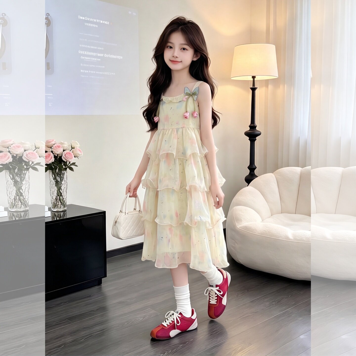 女童夏装吊带连衣裙2026新款洋气