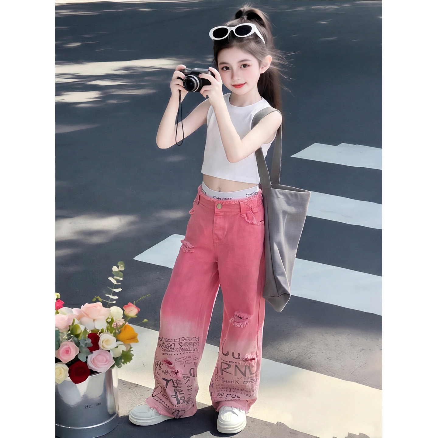 女童夏季背心长裤套装2026年儿童