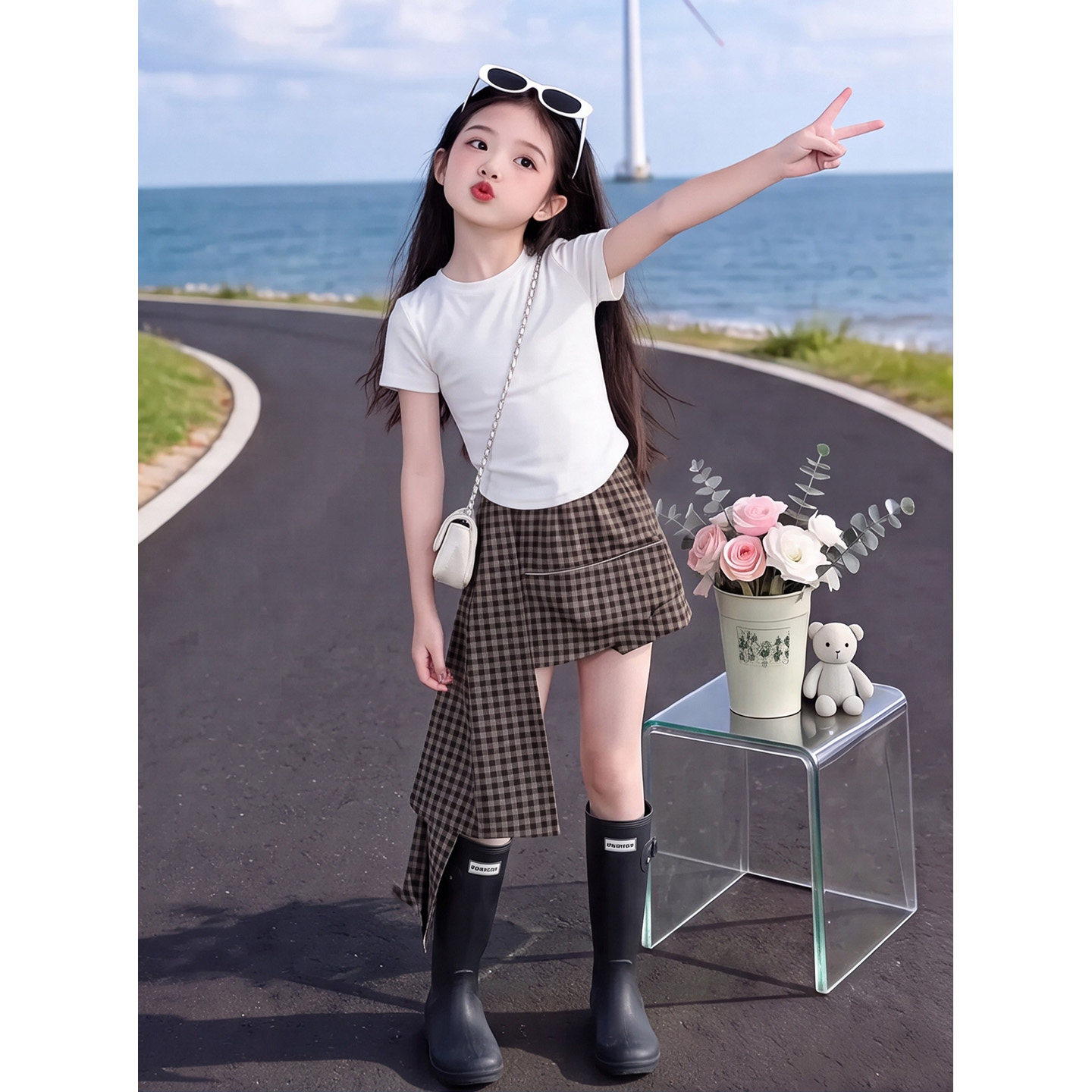 女童夏季套装2026新款韩系短袖T