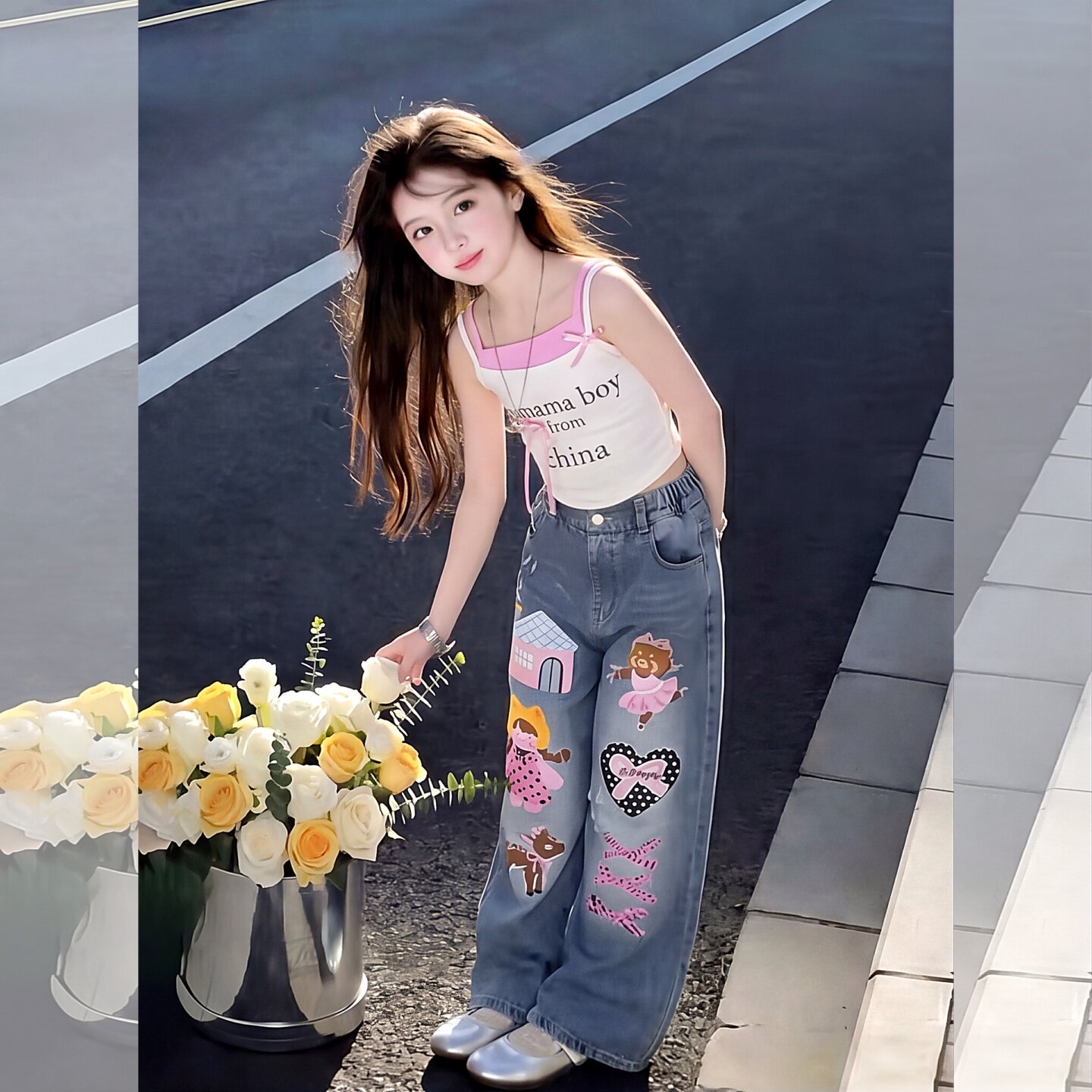 女童牛仔裤夏季2026新款中大童爵