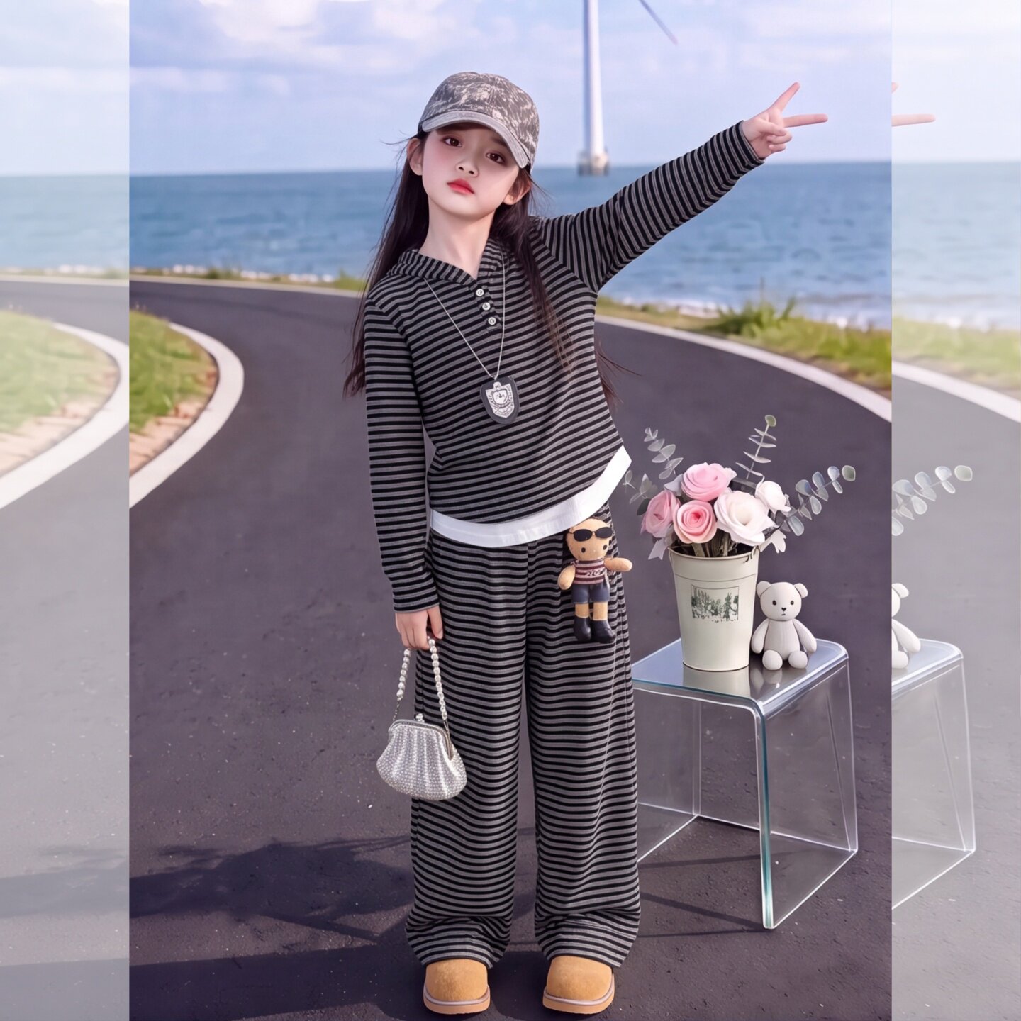 女童秋装套装2026新款儿童秋季卫