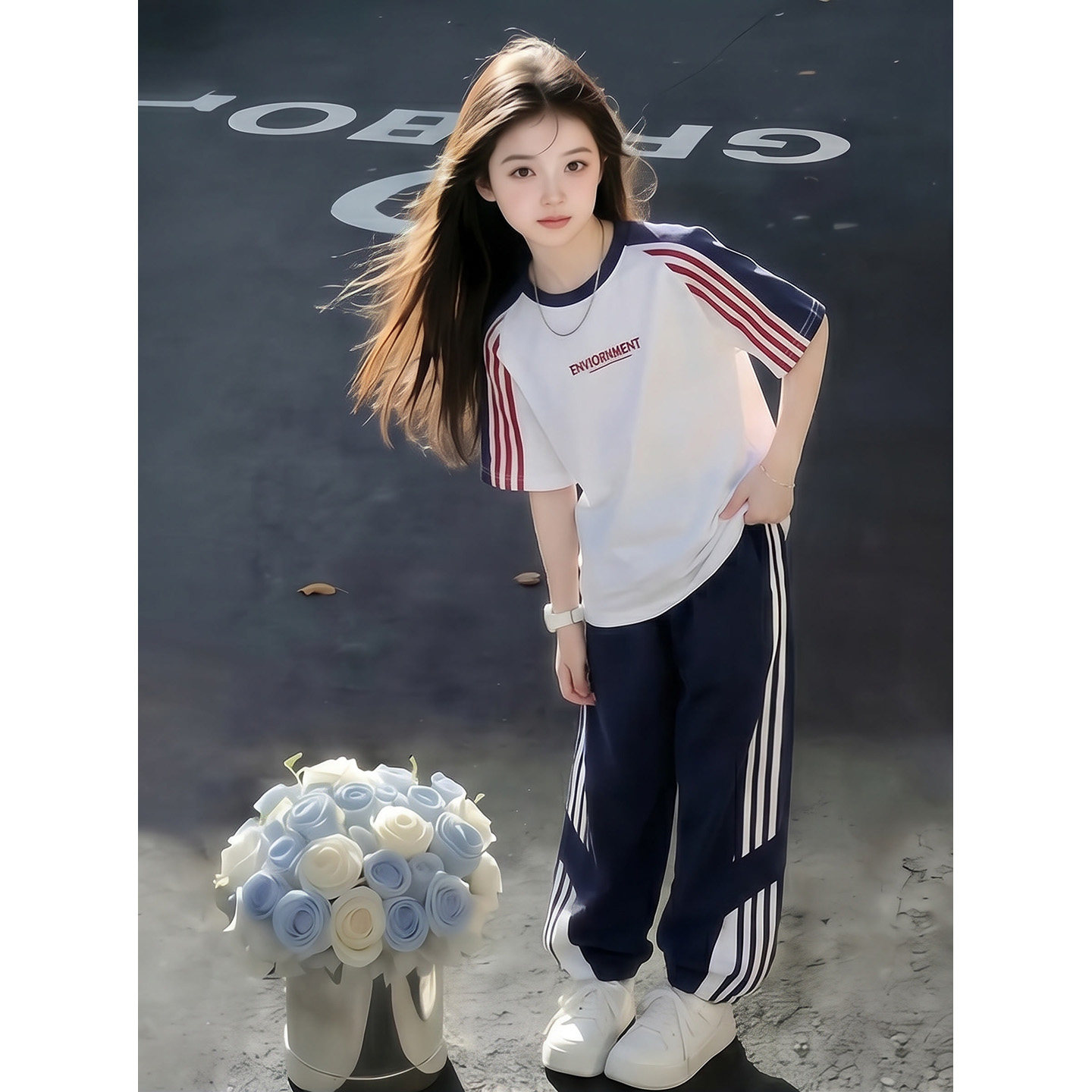 女童夏季休闲运动套装2026新款