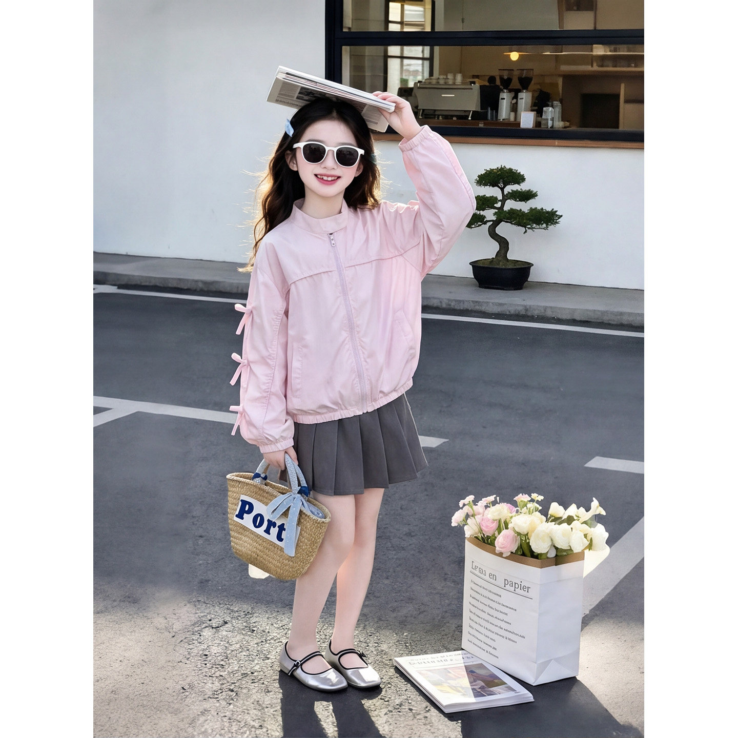 女童夏款时尚蝴蝶结防晒衣2026