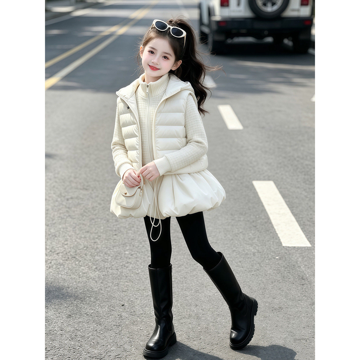 女童套装冬季2026新款儿童加厚韩系棉服上衣百搭裤子秋冬款两件套