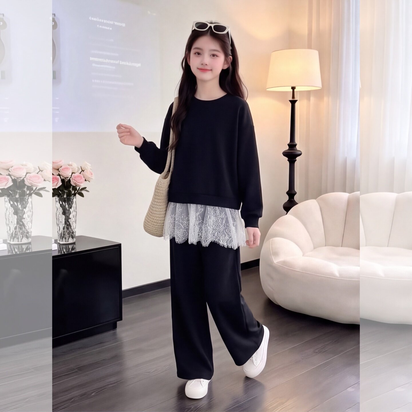 女童秋季卫衣套装2026新款中大童