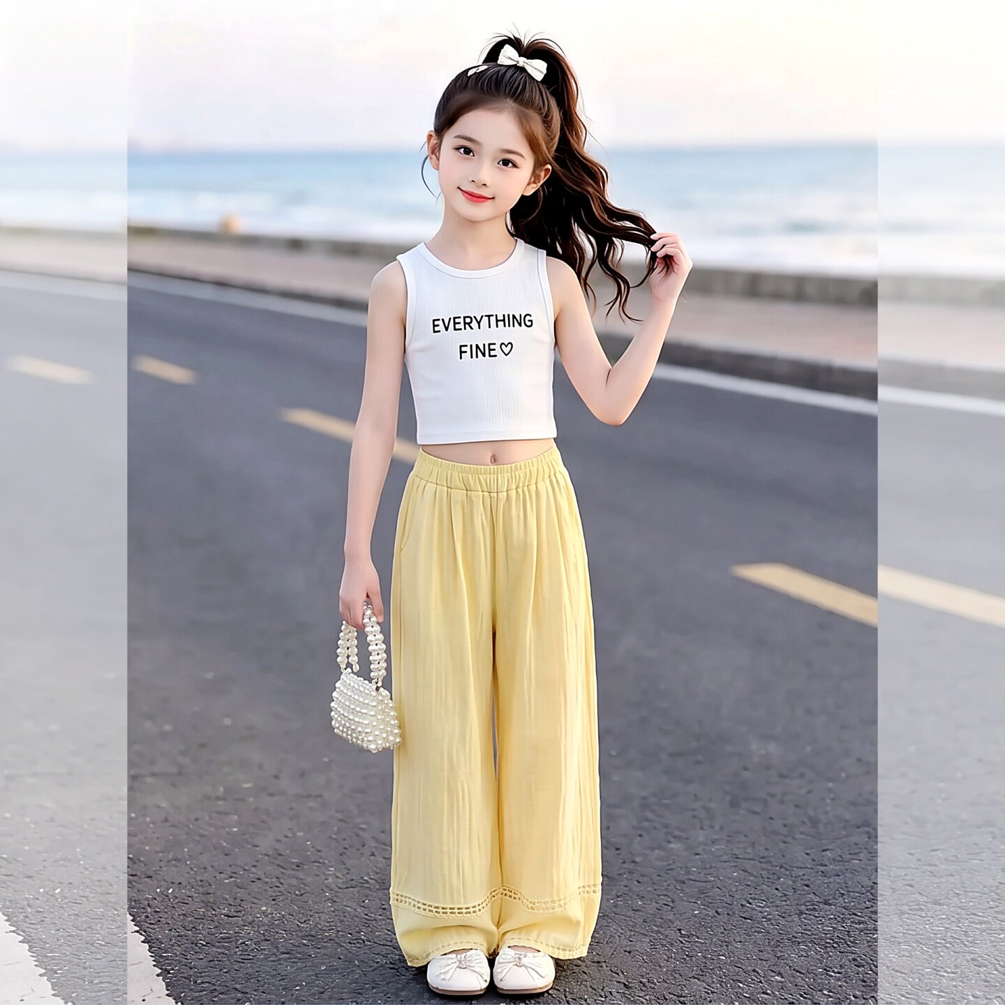 运动风背心女童夏套装儿童衣服20