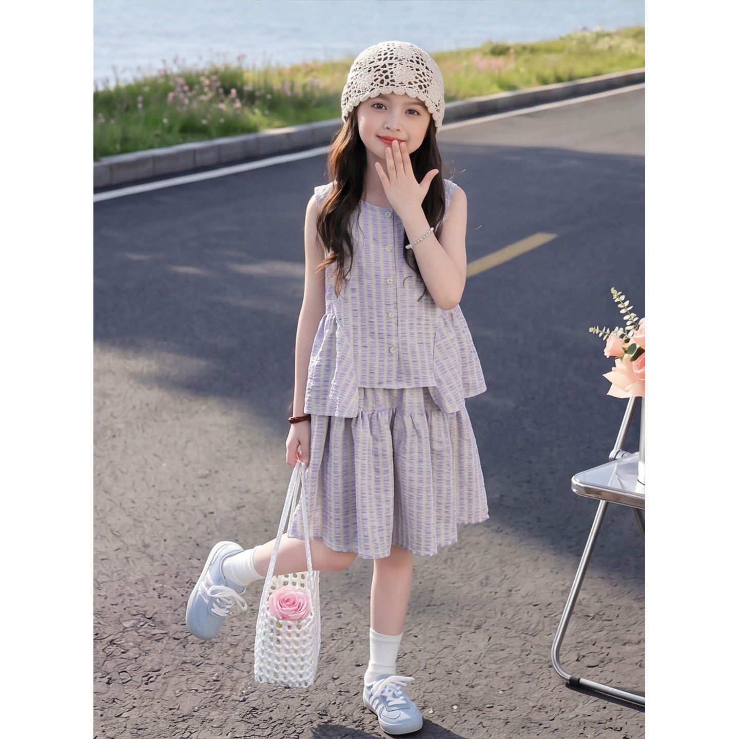 女童夏装套装2026新款中大童女孩