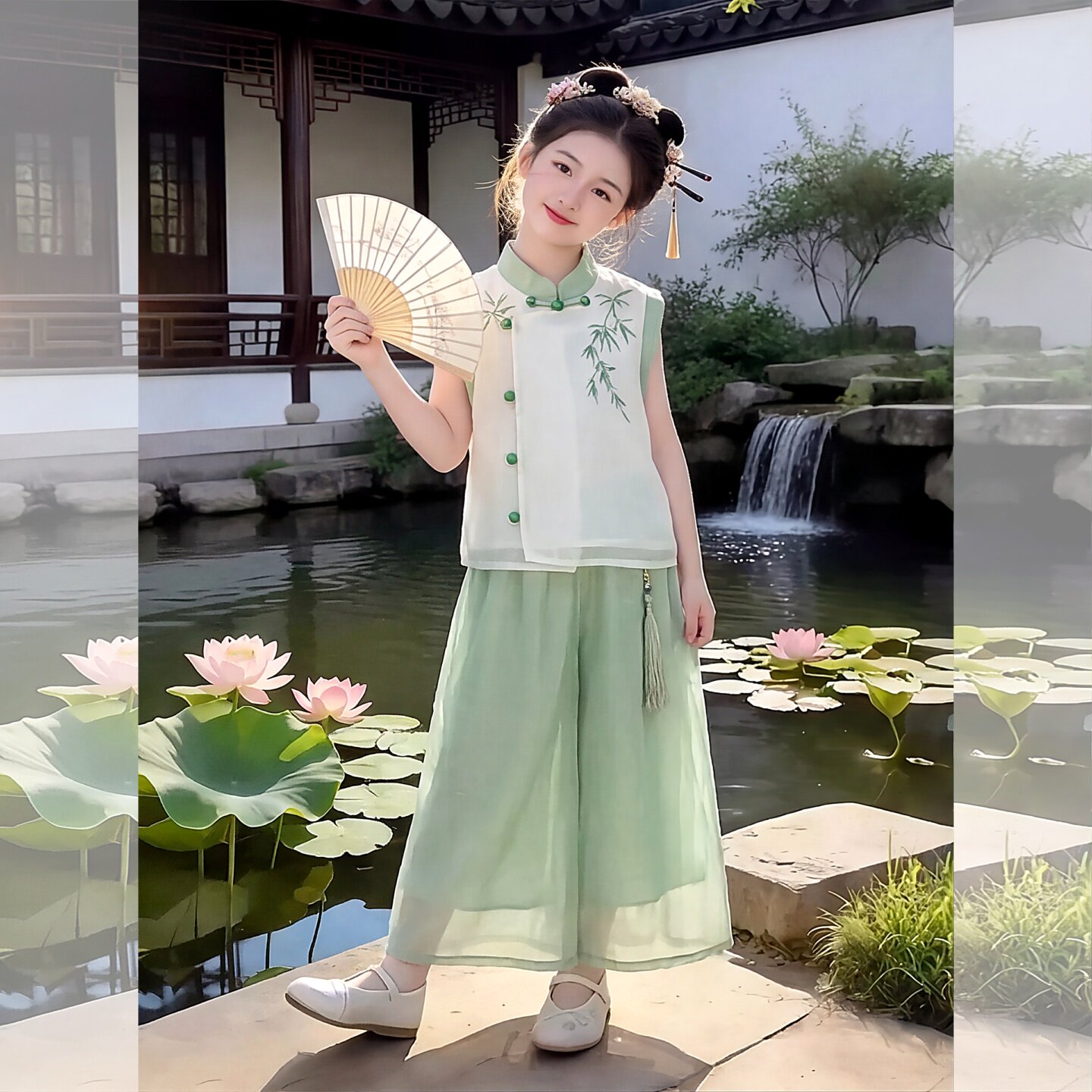 女童古风夏季中国风汉服两件套装