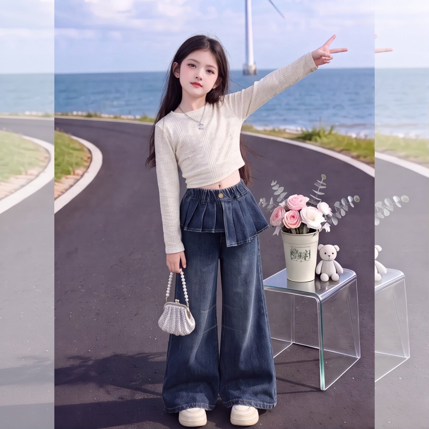 女童秋款牛仔裤2026新款儿童秋季