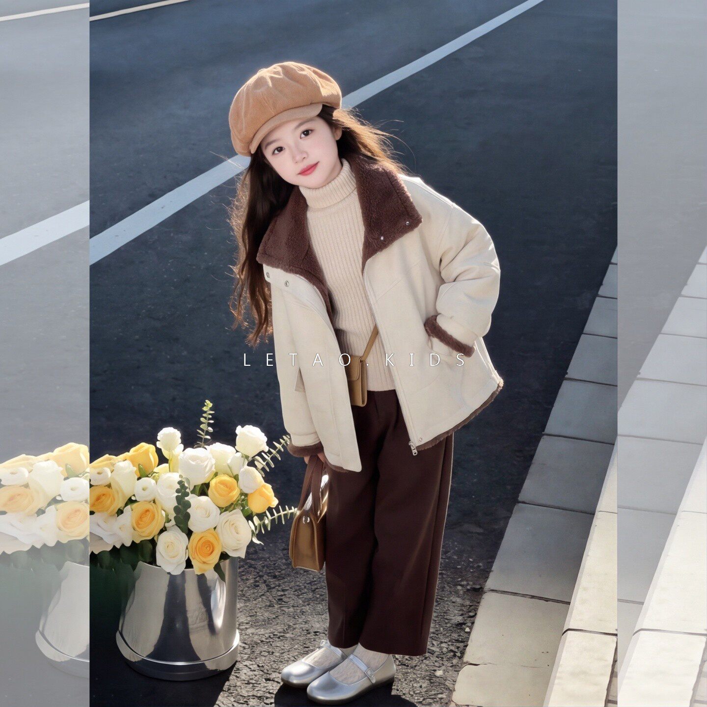 女童冬季防风加绒加厚派克服外套