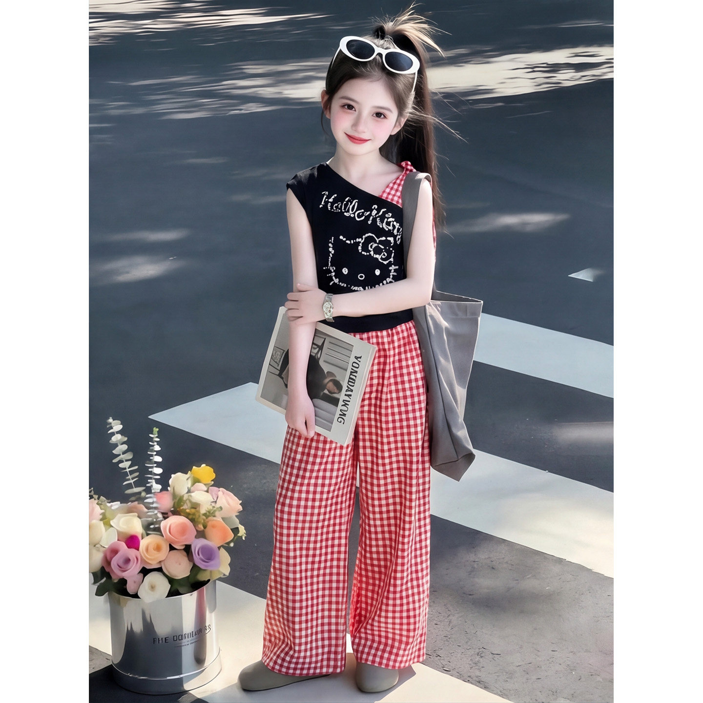 女童套装夏款2026小女孩两件套装