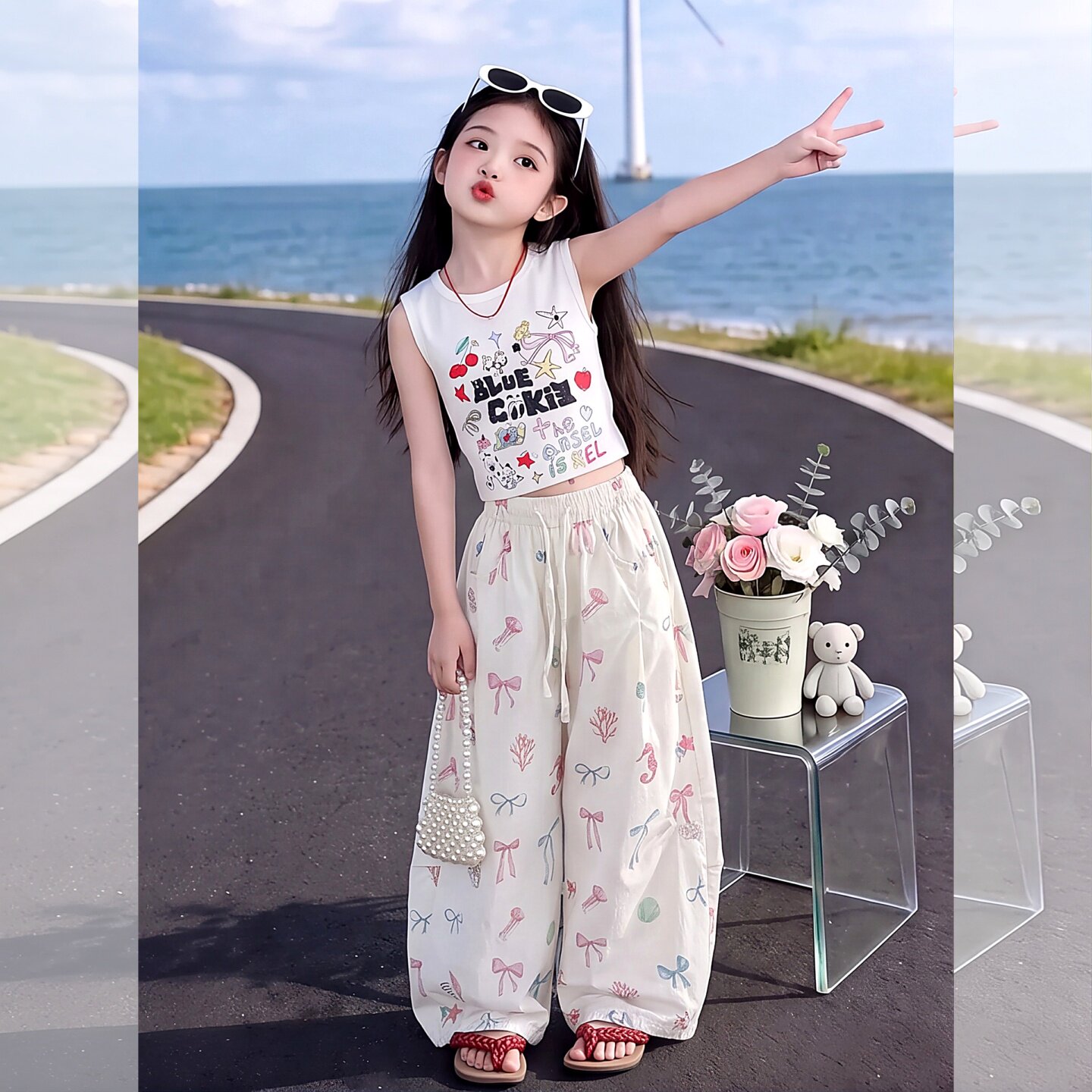 女童夏季防蚊裤套装2026新款儿童