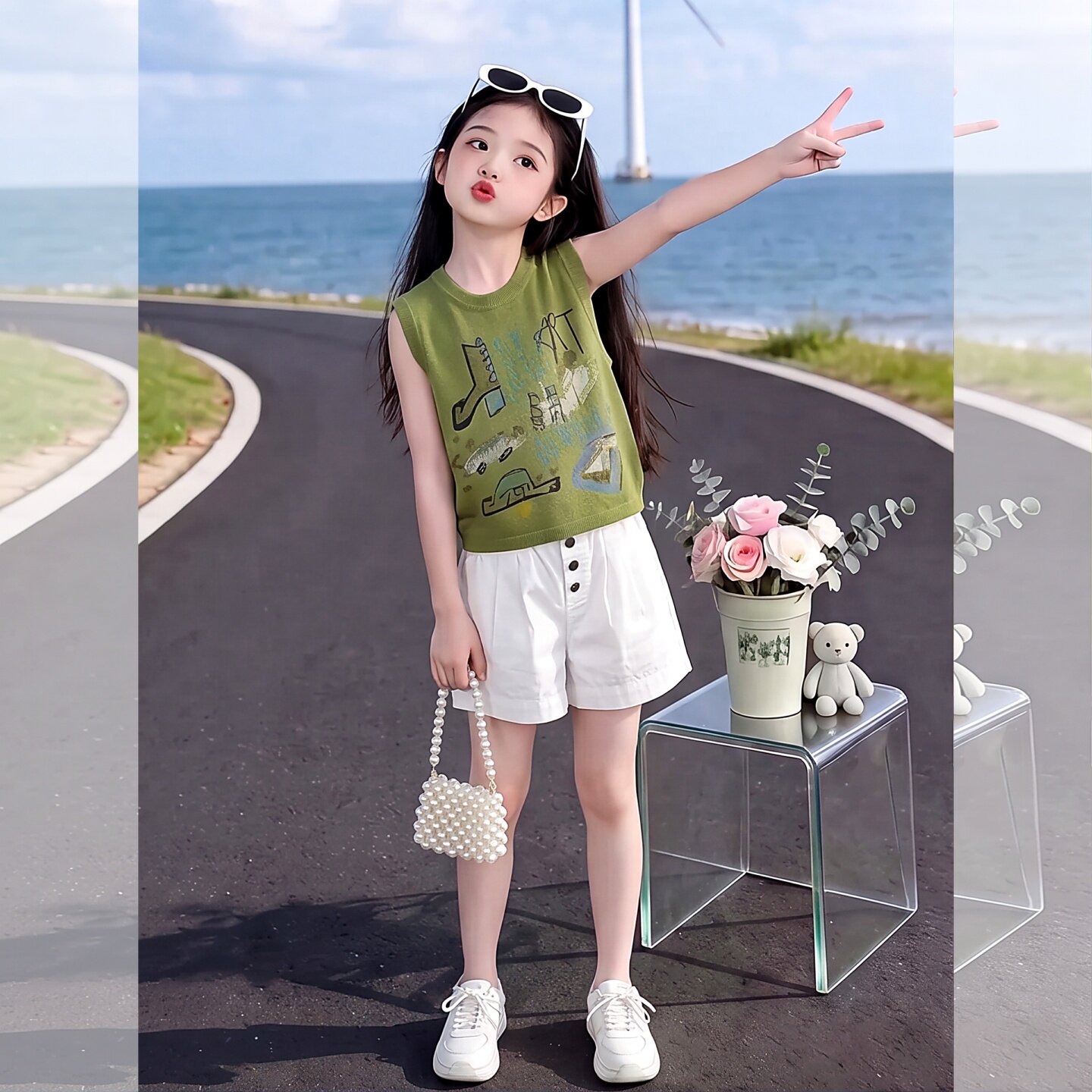 女童夏季套装2026新款儿童百搭薄