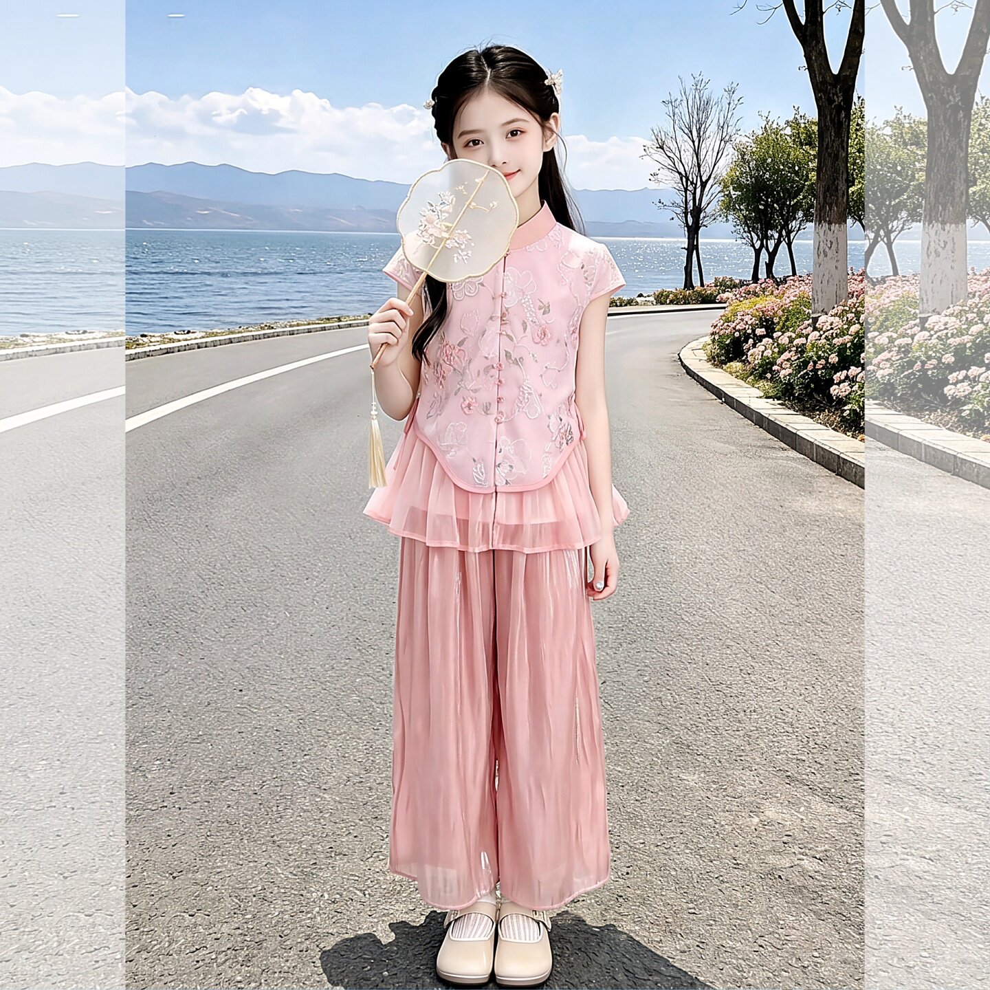 女童套装2026新款儿童唐装夏装童