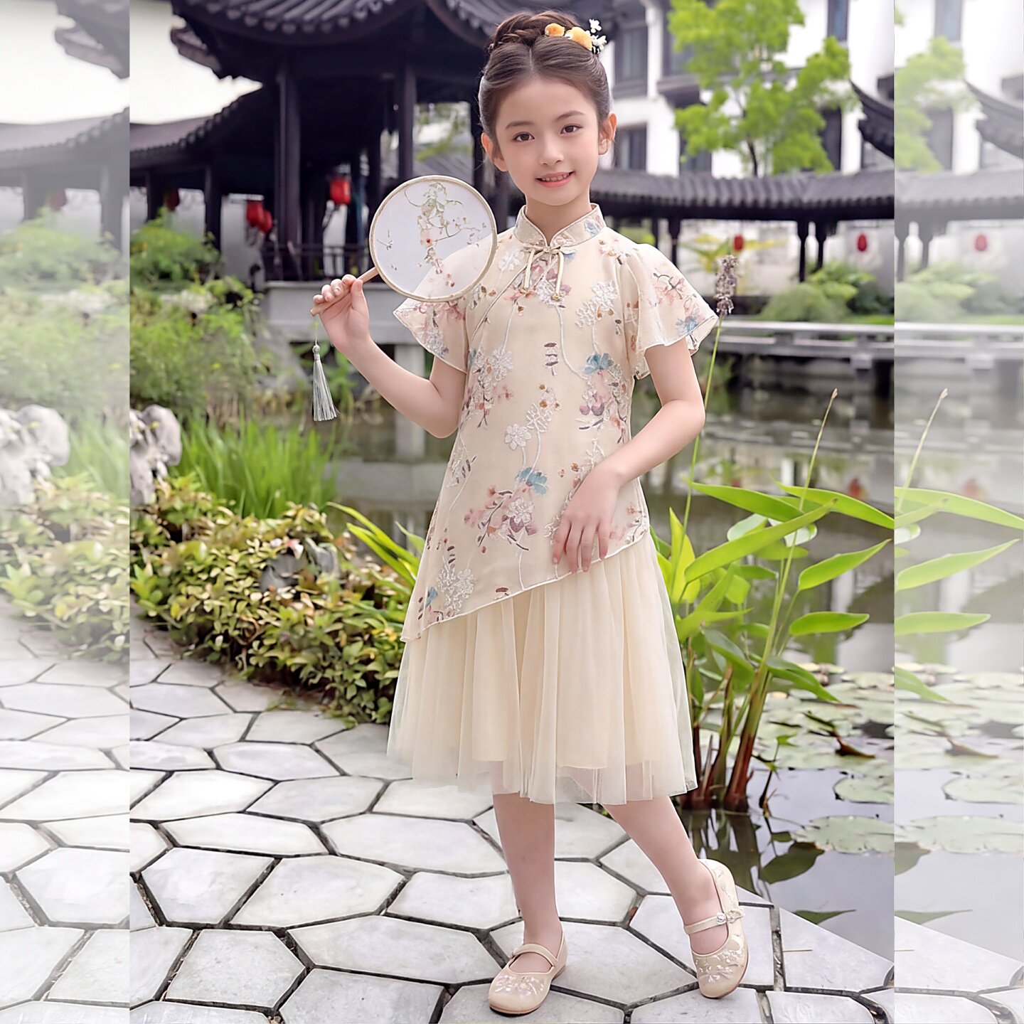 女童汉服连衣裙夏季2026新款国风中式旗袍裙夏天儿童洋气唐装裙子