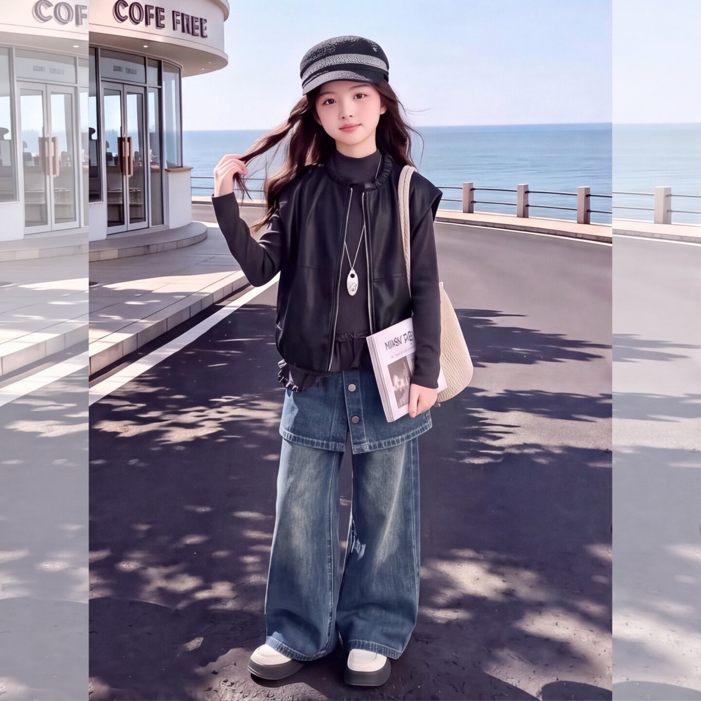 女童牛仔裤秋季大童韩版时尚裙裤