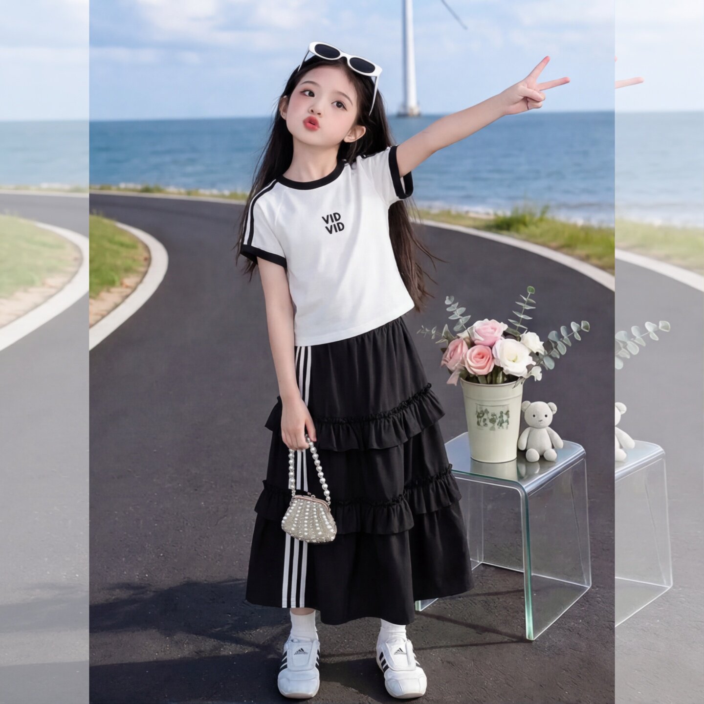 女童半身裙套装2026夏季新款韩范