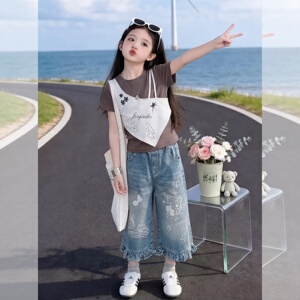 女童牛仔短裤夏装2026新款女孩