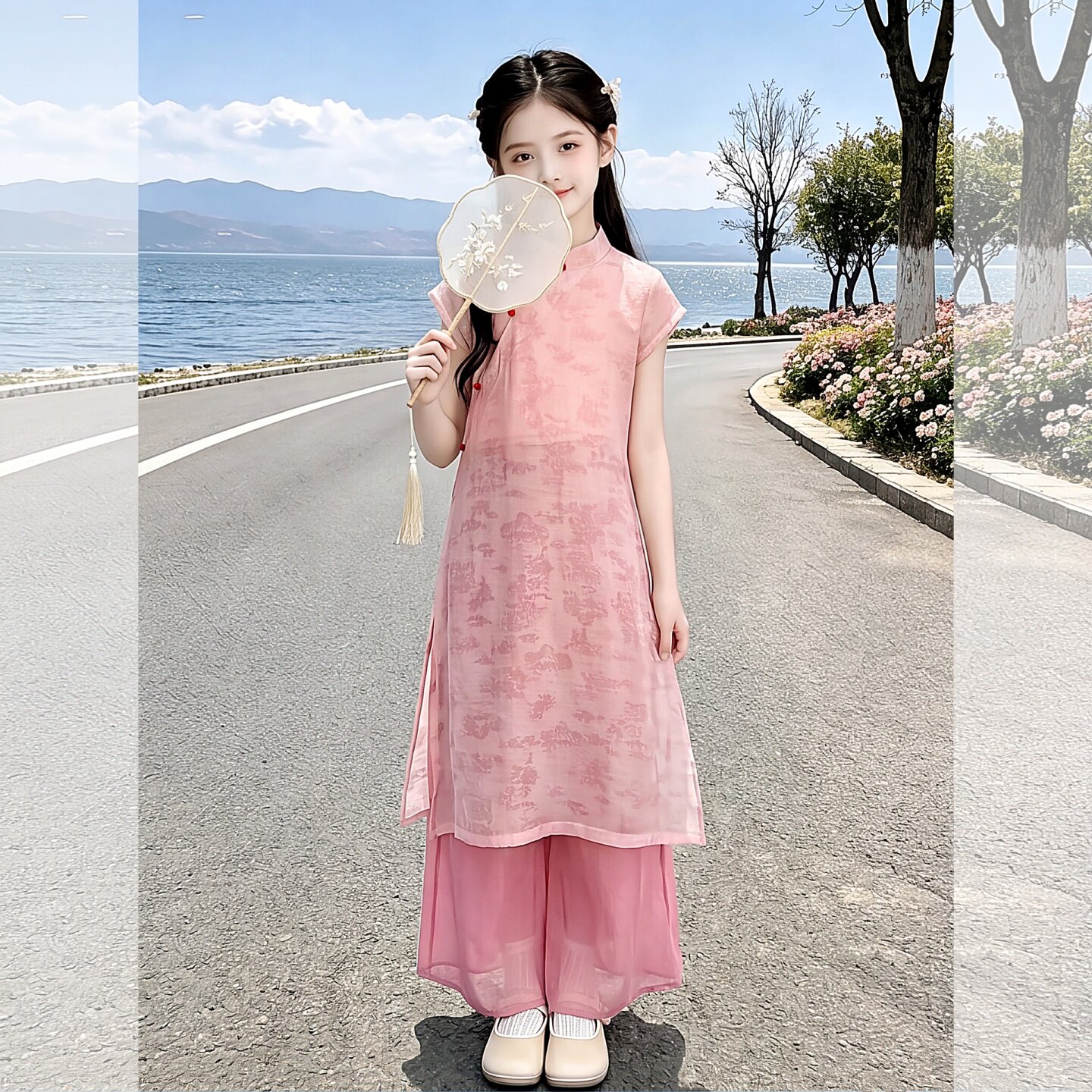 女大童夏装新中式旗袍套装2026韩