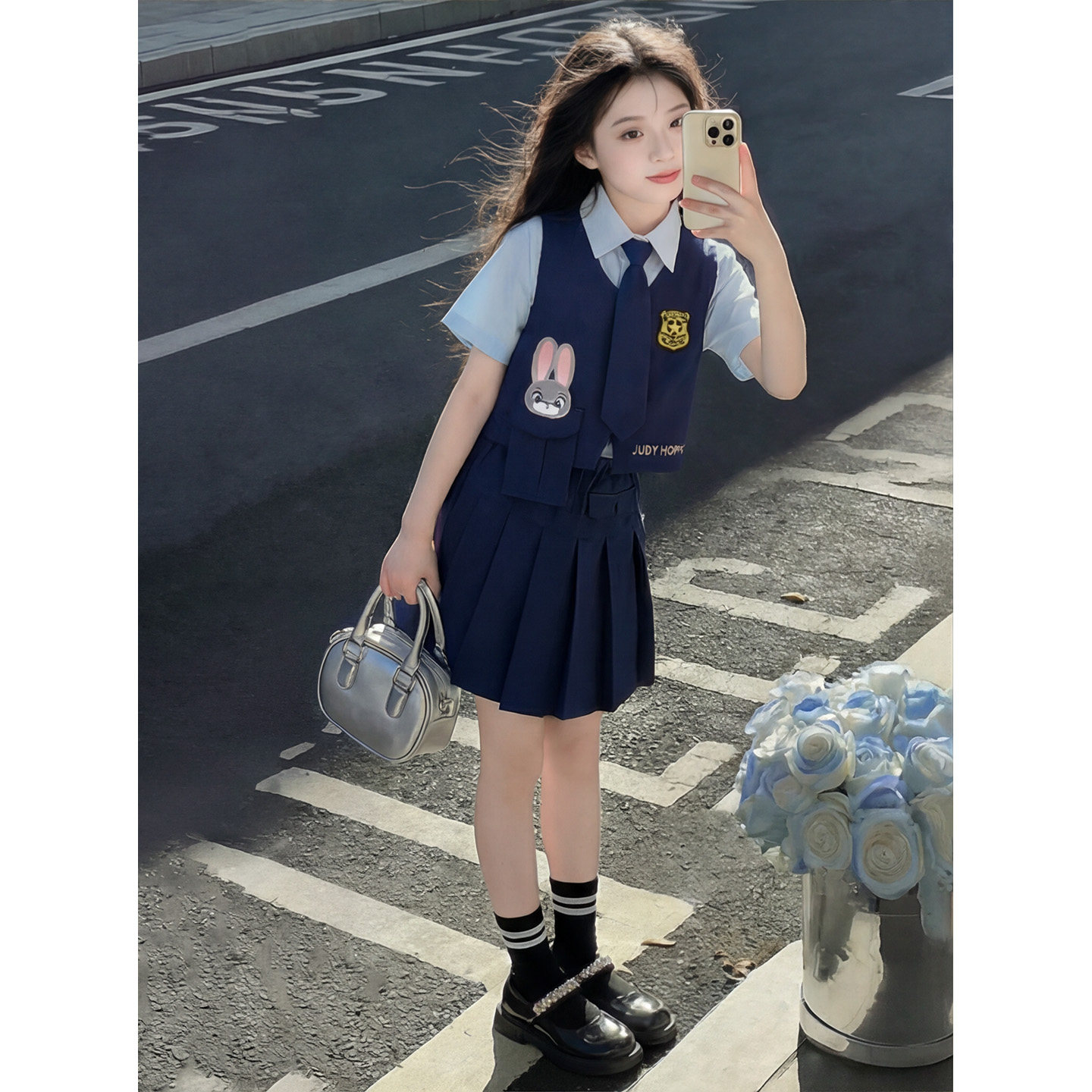 兔子警官女童套裙夏装2026新款