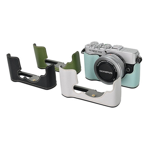 适用于奥林巴斯 EM10 III/IV开窗手掌纹底座ep7相机半套保护皮套