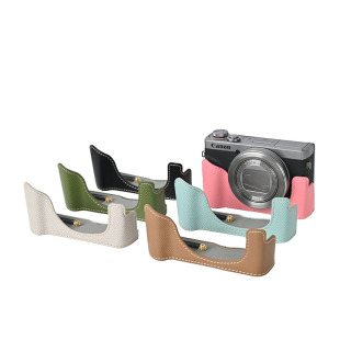 适用于佳能 G7X2/G7X3手掌纹PU皮套底座保护壳g7x3相机半套肩带