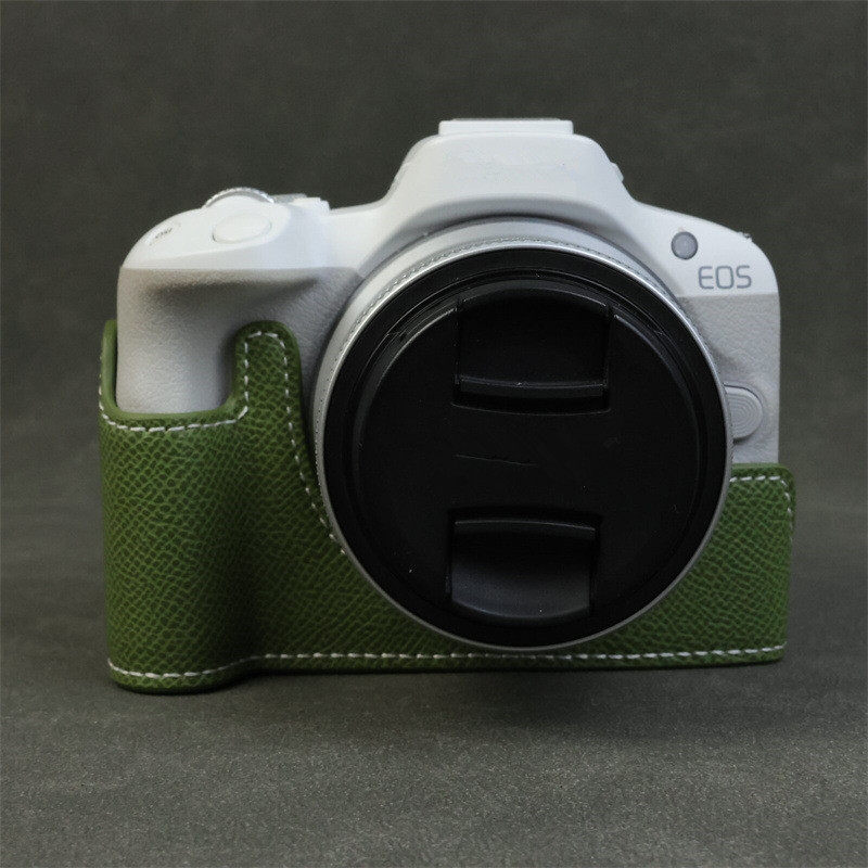 适用佳能Eos R50 R100相机皮套底座保护 r50/100半套免拆电池款